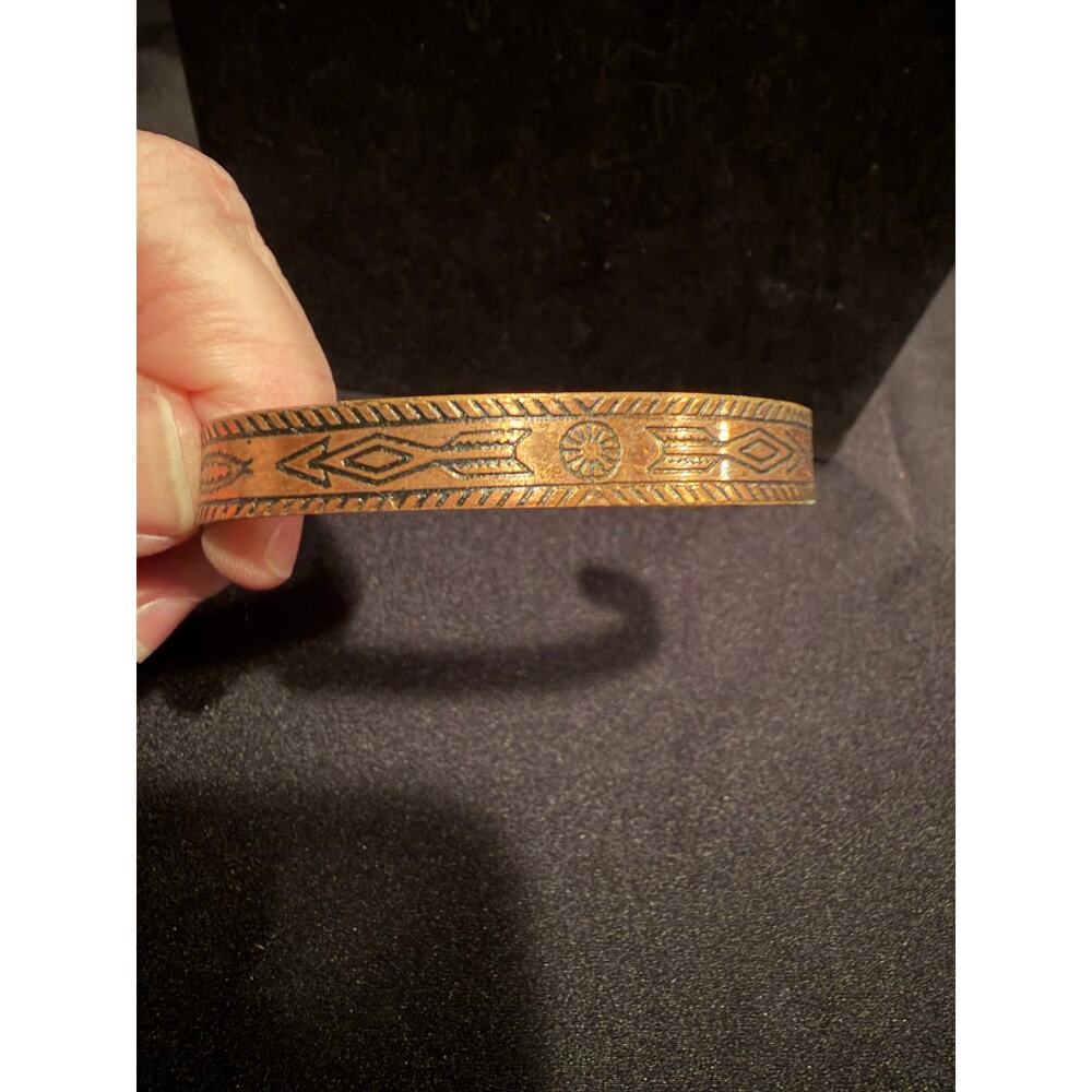 Vintage Native American style solid copper cuff bracelet